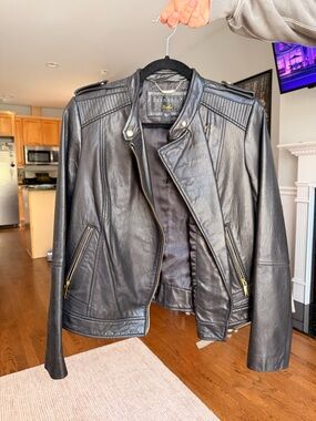 Vintage Bernardo Black Leather Moto Jacket